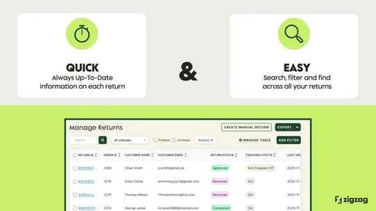 ZigZag Returns &amp; Exchanges screenshot