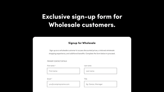 Wholesale Pricing Discount B2B screenshot