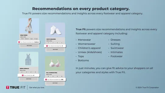 True Fit: AI Size Guidance screenshot