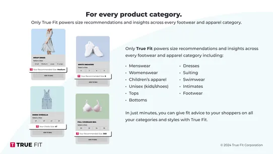 True Fit: AI Size Guidance screenshot