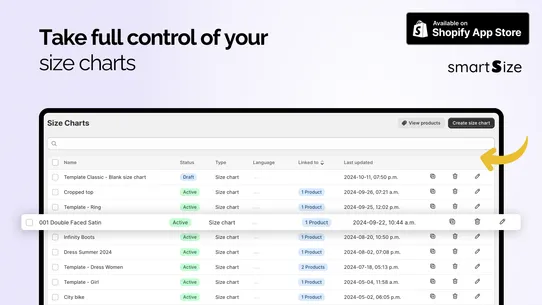 Smart Size Chart &amp; Size Guide screenshot