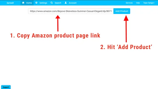 Amazon Importer Spreadr App screenshot