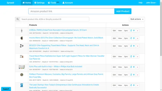 Amazon Importer Spreadr App screenshot