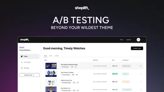 Shoplift ‑ A/B Testing screenshot