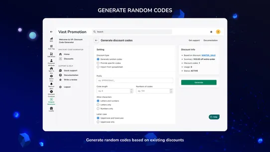 VP: Discount Code Generator screenshot