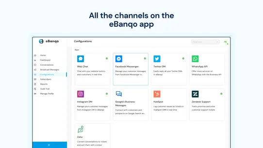 eBanqo ‑ Live Chat &amp; Chatbot screenshot