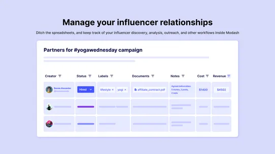 Modash Influencer Marketing screenshot