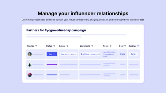 Modash Influencer Marketing screenshot