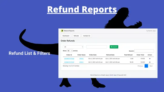 Refund Reports Rex screenshot