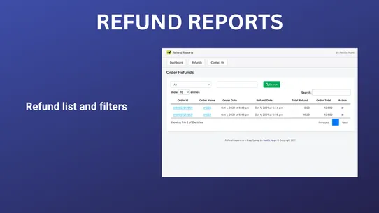 Refund Reports Rex screenshot