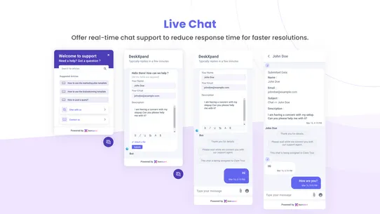 Helpdesk + Live chat DeskXpand screenshot