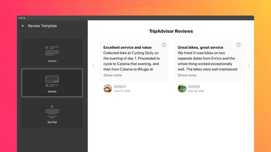 Elfsight Tripadvisor Reviews screenshot