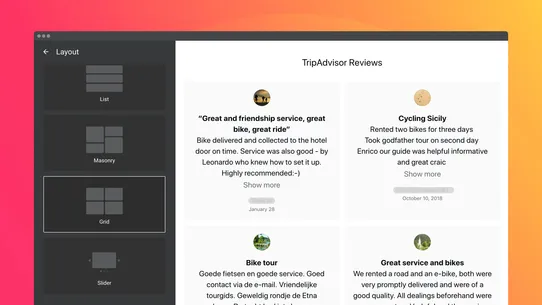 Elfsight Tripadvisor Reviews screenshot