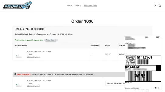 COS Order Returns Manager screenshot