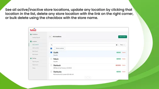 Folio: Store Locator screenshot