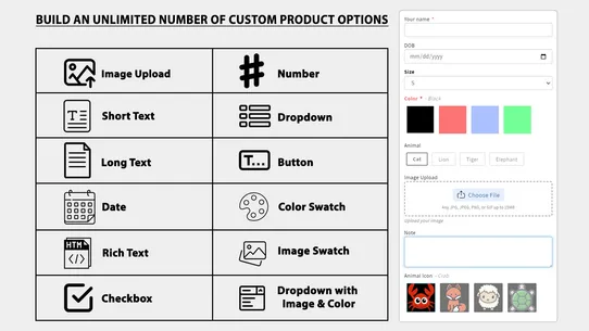 PX Variants &amp; Product Options screenshot