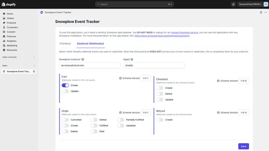 Snowplow Event Tracker screenshot