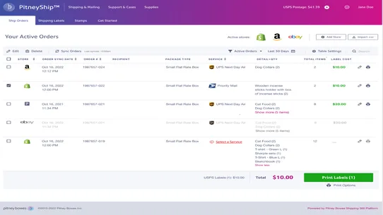 PitneyShip screenshot