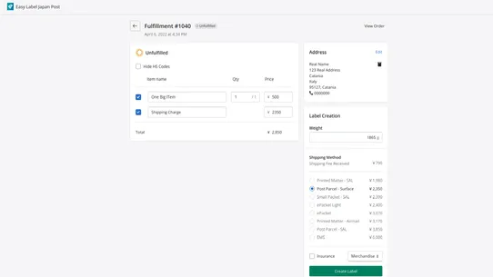easyLabel: Japan Post screenshot