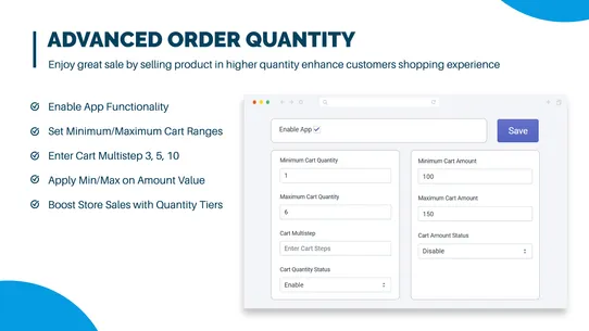 Advance Order Quantity Limits screenshot