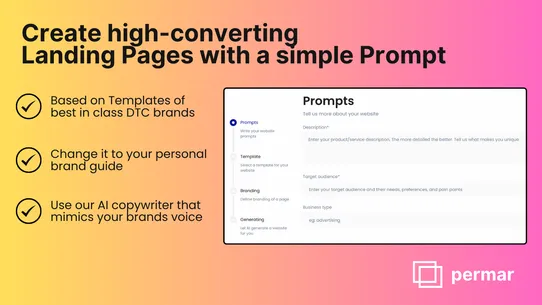 Permar ‑ Landing Page Builder screenshot