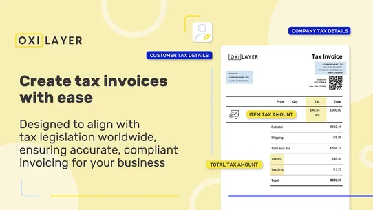 Oxilayer PDF Invoice Generator screenshot