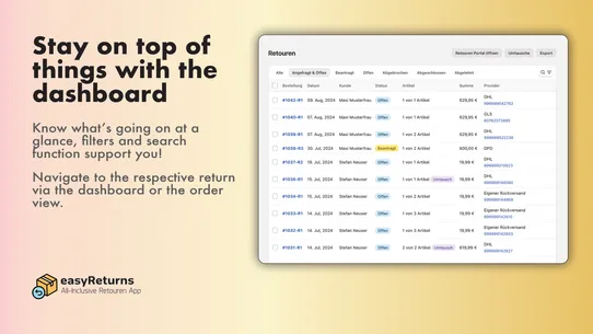 Order Returns | easyReturns screenshot
