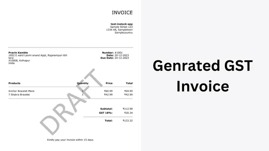 iGST India GST Invoice screenshot