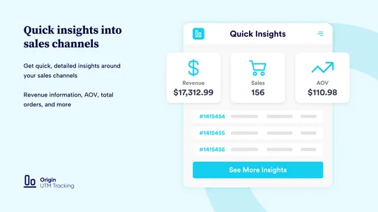 Origin UTM Tracking screenshot