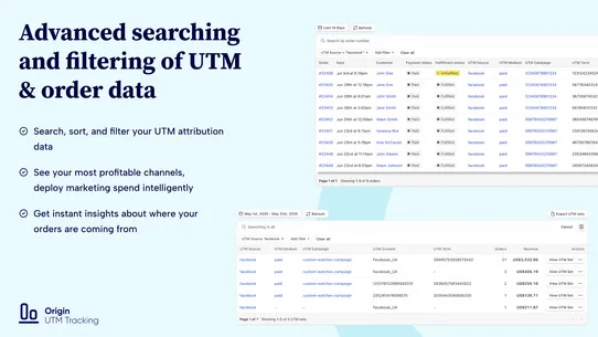 Origin: Ad &amp; UTM Tracking screenshot