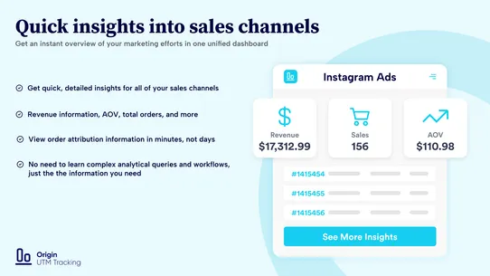 Origin: Ad &amp; UTM Tracking screenshot