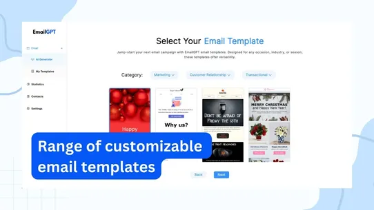 EmailGPT Marketing Generator screenshot