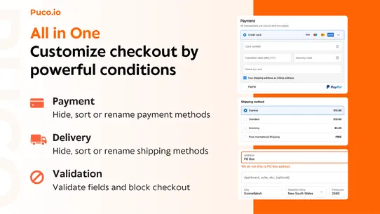 Puco Checkout Rules screenshot