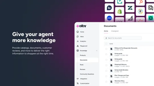 Alby: AI Sales Agent &amp; Chatbot screenshot