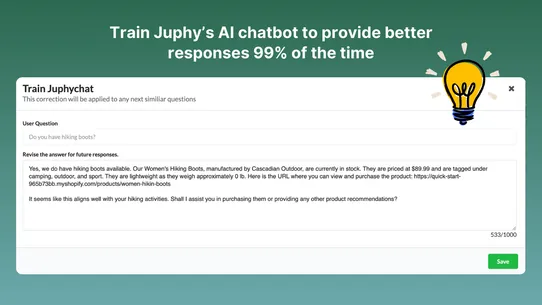 Juphy: ChatGPT Sales Chatbot screenshot