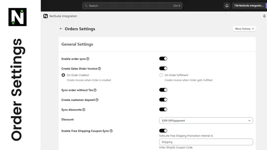 NetSuite Integration screenshot