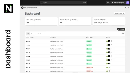 NetSuite Integration ‑ TM screenshot