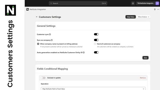 NetSuite Integration ‑ TM screenshot