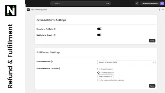 NetSuite Integration ‑ TM screenshot