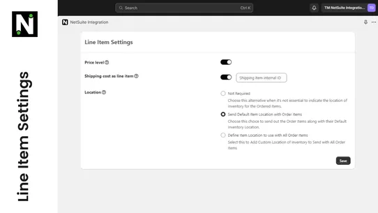 NetSuite Integration ‑ TM screenshot