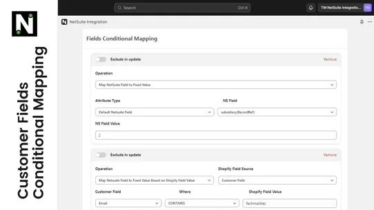 NetSuite Integration ‑ TM screenshot