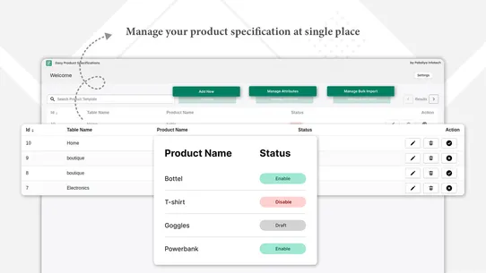 EasySpec Product Specification screenshot