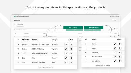 EasySpec Product Specification screenshot