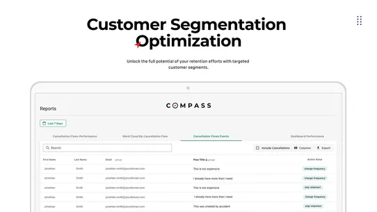 Compass: Customer Account Page screenshot