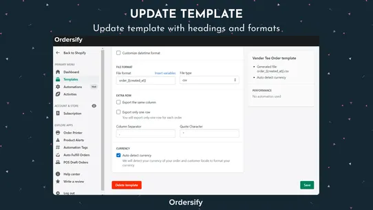 Ordersify: Order Exporter screenshot