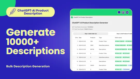 ChatGPT‑AI Product Description screenshot