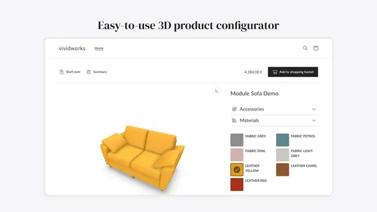 VividWorks 3D Configurator screenshot