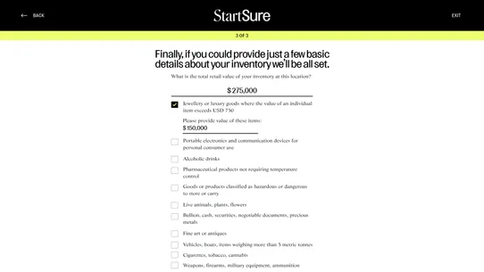 StartSure Insurance screenshot