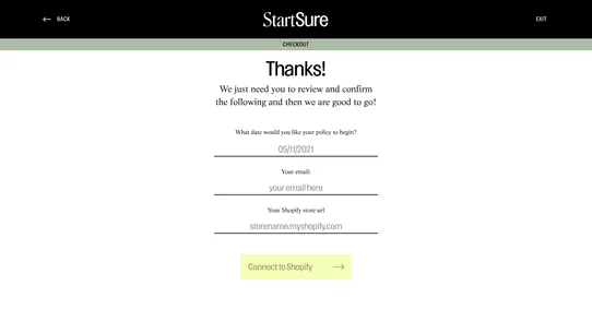 StartSure Insurance screenshot