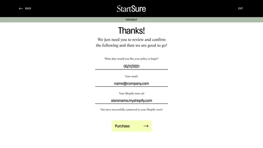 StartSure Insurance screenshot